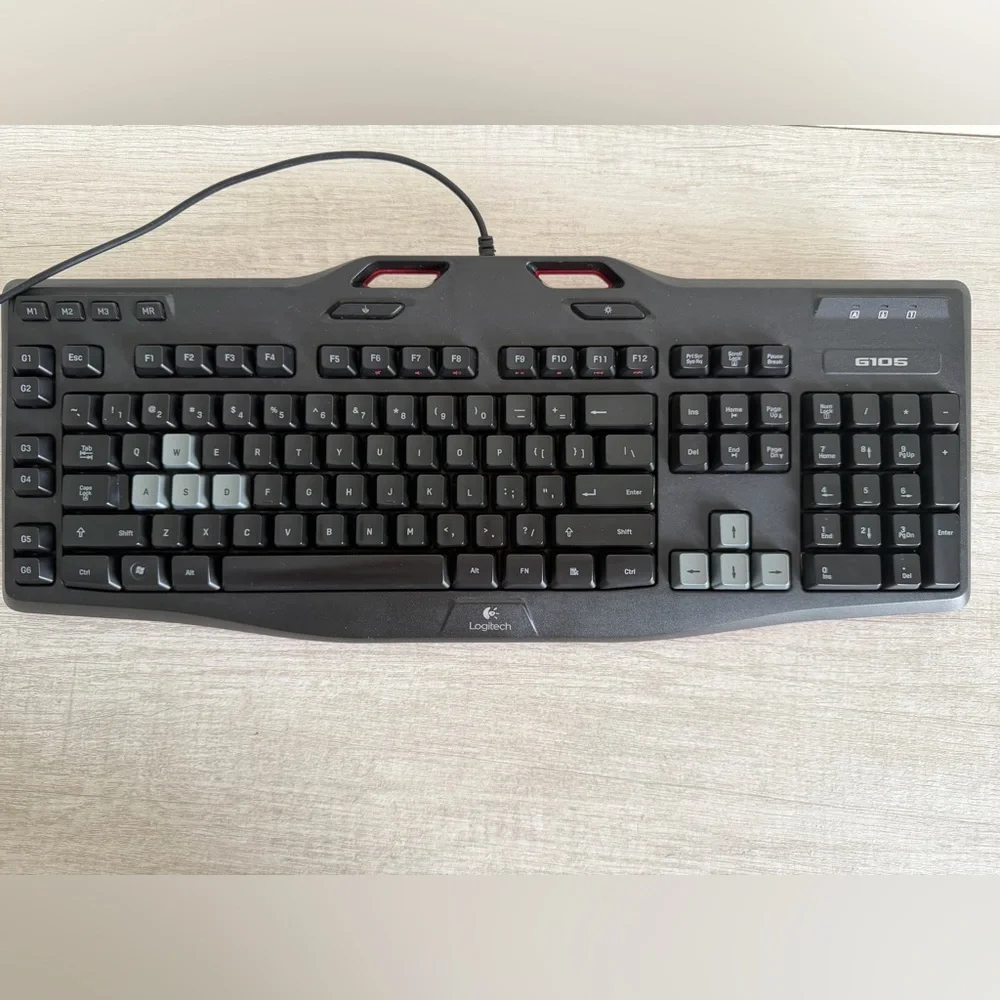 Logitech G105 Model Y-U0013 Wired Gaming Keyboard w/ Blue LED Backlighting